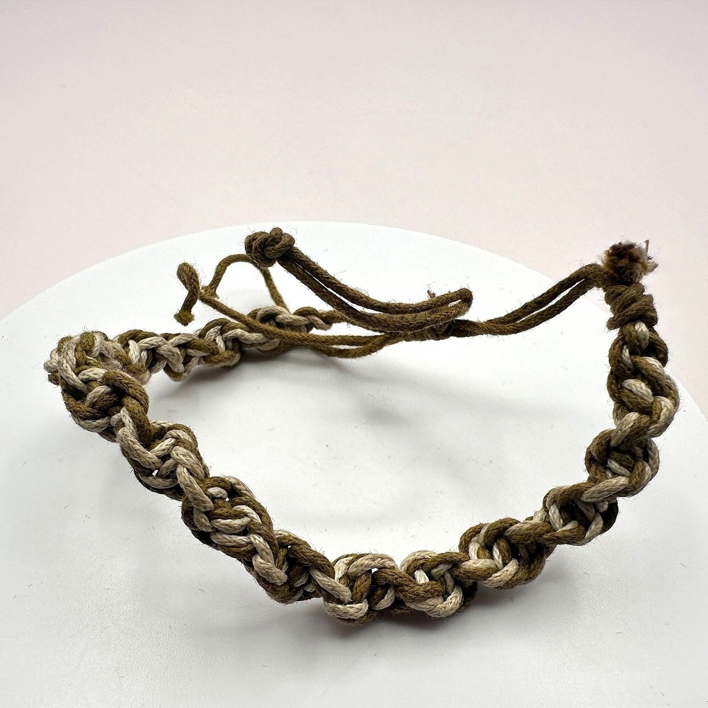 Vintage‎ 90s Braided Hemp Bracelet Macrame Boho Classic Fashion Women's Jewelry